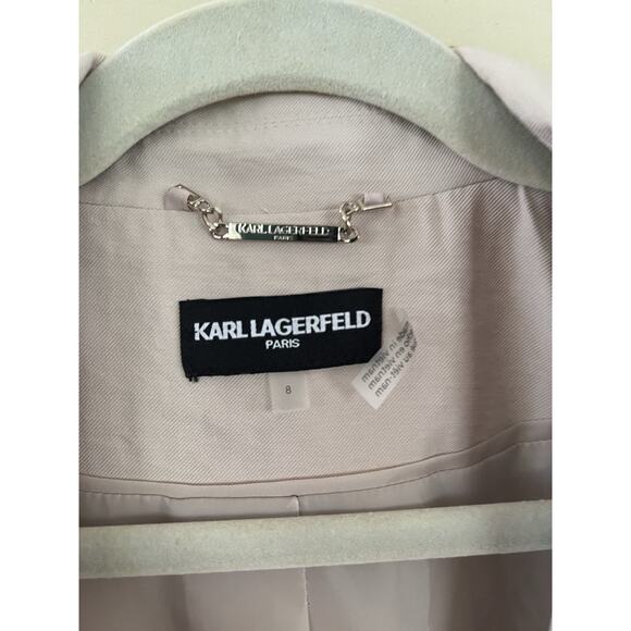 Karl Lagerfeld Women's Paris Sailor Collared Double-Breasted Blazer Bone Size 8 - Picture 10 of 16